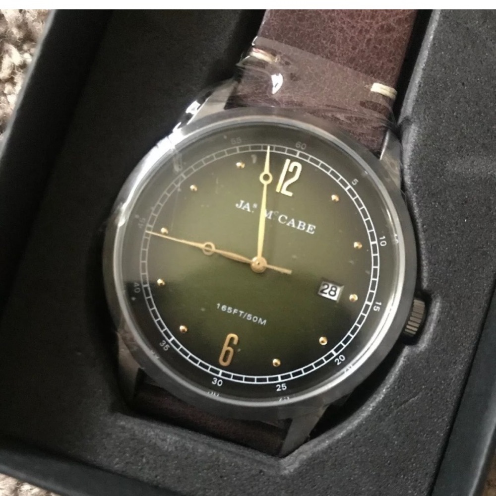 James McCabe Men’s Watch Brown Genuine Leather New - Picture 5 of 6